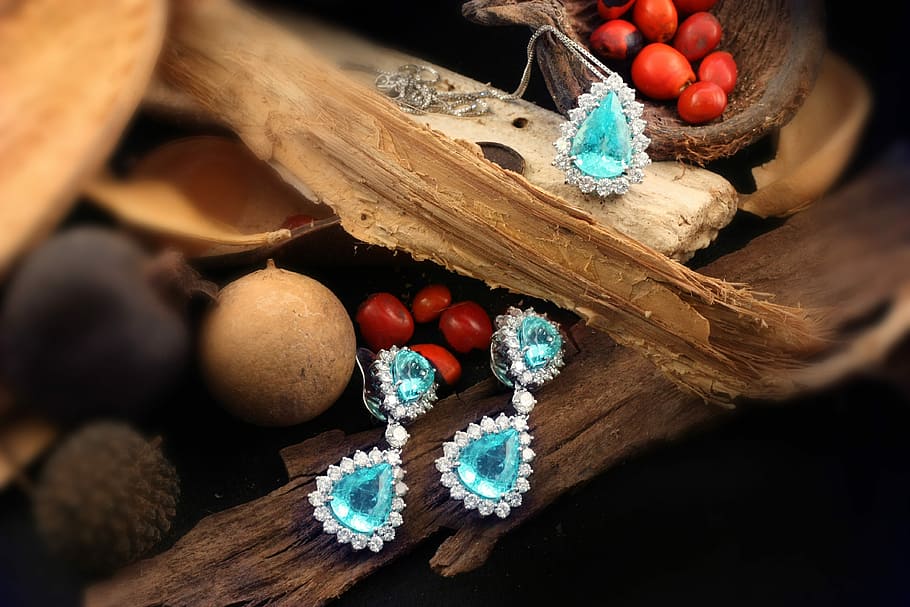 paraiba tourmaline earring, pendant